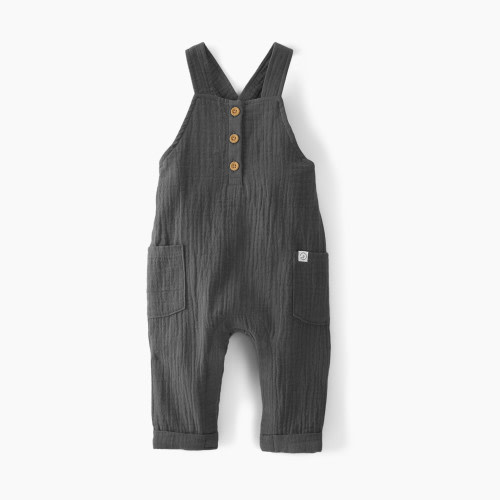Carter's Little Planet Organic Cotton Gauze Overall Jumpsuit - Charcoal, 3M