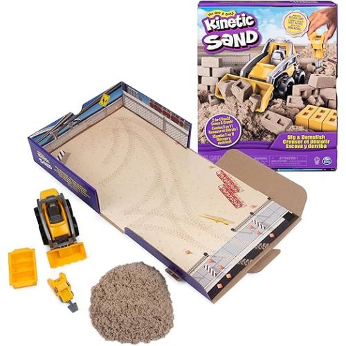 Kinetic Sand, Dig & Demolish Playset with 1lb Play Sand & Toy Truck, Sensory Toys for Kids Ages 3 and up