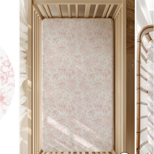 Botanical Lullaby - Toile Bamboo Crib Sheet