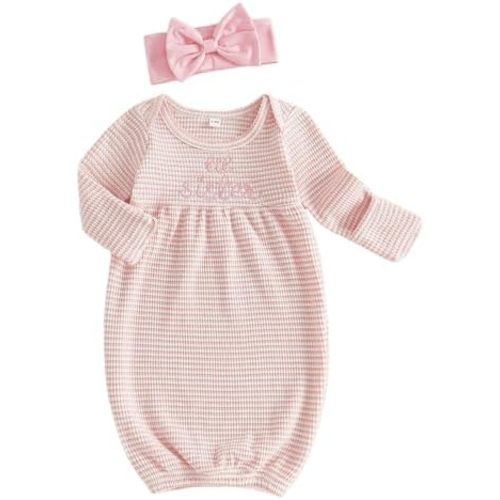 Newborn Baby Girl Boy Gowns Little Sister Little Borther Nightgown
