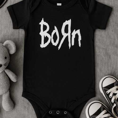 Funny Nu Metal Inspired Infant Bodysuit - Born Parody Baby Onesie
