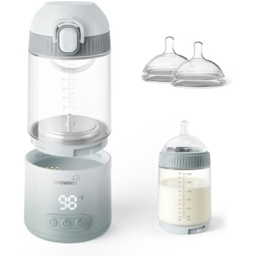 Grownsy Portable Bottle Warmer, Detachable Bottle Direct Feeding, Non-Glass