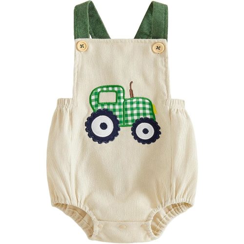 Newborn Baby Boy Clothes Duck/Deer/Tractor Sleeveless Romper