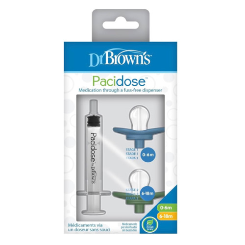 Dr. Brown's Pacidose Liquid Medicine Dispenser for Babies and Toddlers, Oral Syringe and Two Bulb Sizes, 0-6 m and 6-18 m, BPA-Free