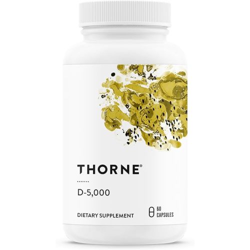 THORNE - Vitamin D-5000 - Vitamin D3 Supplement - Support Healthy Bones, Teeth, Muscles, Cardiovascular, and Immune Function* - NSF Certified for Sport - Dairy-Free, Soy-Free - 120 Capsules