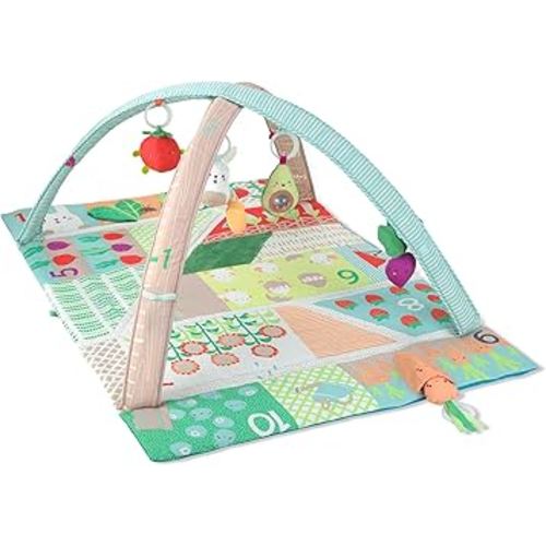 Skip Hop Tummy Time Mat, 3-in-1 Activity Baby Play Gym, Age 0-2y, Farmstand Grow & Play, Green