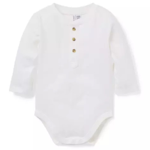 Baby Jet Ivory Baby Henley Bodysuit by Janie and Jack