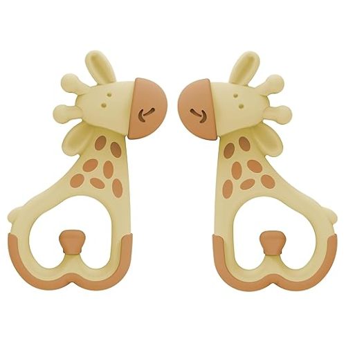 Dr. Brown's Ridgees Giraffe, Massaging Baby Teether, Designed by a Pediatric Dentist, BPA Free, 3m+ (Pack of 2)
