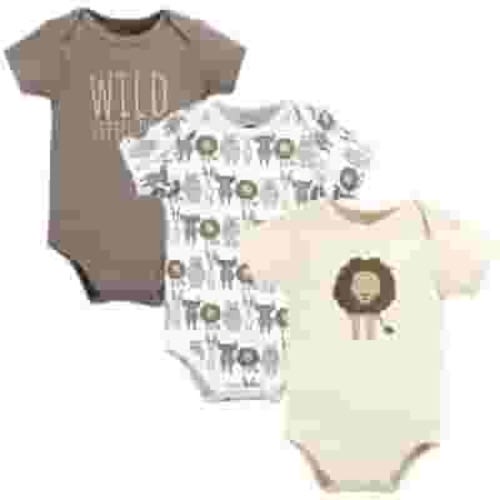 Hudson Baby Cotton Short Sleeve Bodysuits, 3-Pack, Sizes Newborn-24 Months