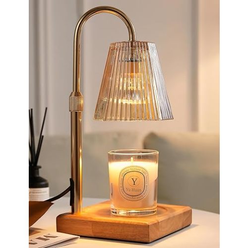 Candle Warmer Lamp with Timer, Dimmable Candle Warmer for Home Decor, Birthday Gifts for Women, Adjustable Height Wax Melts Warmer with 2 Bulbs