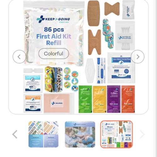 Colorful Refill (86 Pieces) - KEEP>GOING First Aid