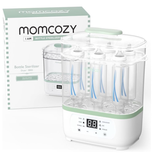 Momcozy Bottle Sterilizer and Dryer, 8-in-1 Electric Steam Baby Bottle Sterilizer for Baby Bottles, Baby stuffs & Breast Pump Accessories