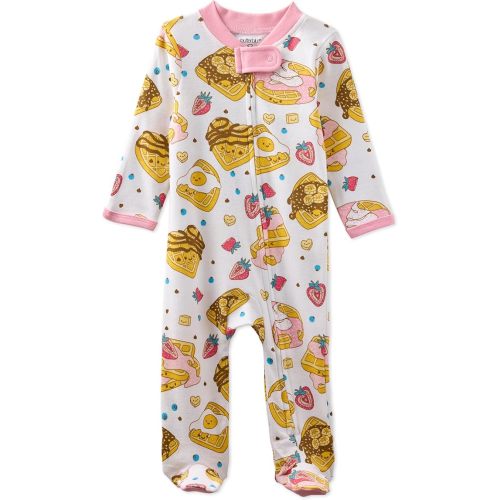 Sleep & Play 100% Organic Cotton Footed Zip Front Sleeper Pajamas for Baby Girls