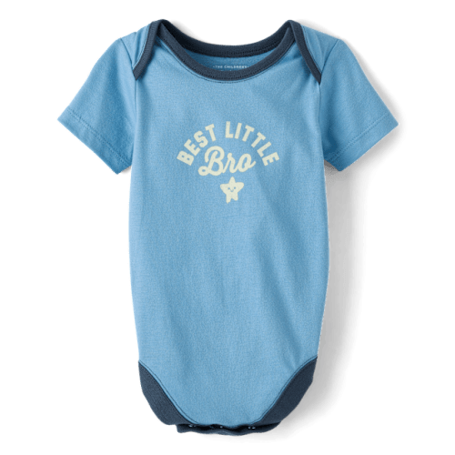 Baby Boys Best Little Bro Graphic Bodysuit - Blue