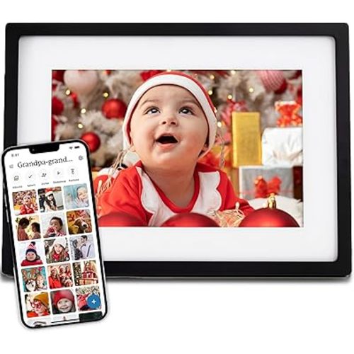 Skylight Digital Picture Frame - WiFi Enabled with Load from Phone Capability, Touch Screen Digital Photo Frame Display - Customizable Gift for Friends and Family - 10 Inch Black