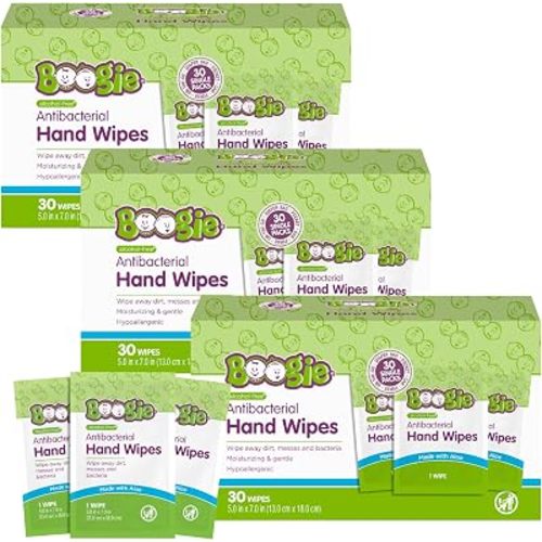Boogie Antibacterial Hand Wipes - 90 Count