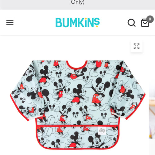 Disney Sleeved Bib for Baby & Toddler 6 to 24 months – Mickey Mouse | Bumkins Baby