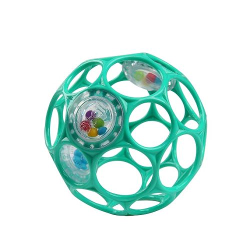 Bright Starts Oball Easy-Grasp Rattle BPA-Free Infant Toy in Blue, Age Newborn and up, 4 Inches