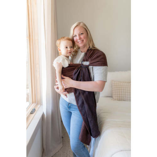 Vineyard Brown SOFT Woven Ring Sling Baby & Toddler Carrier | LoveHeld