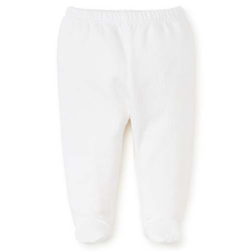 White Pointelle Footed Pant