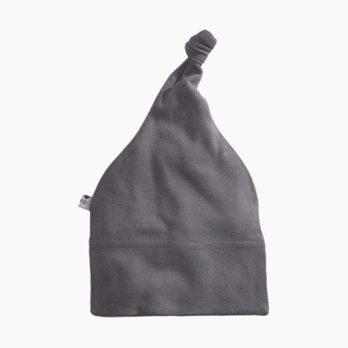 Babysoy Organic Cotton Solid Beanie - Thunder, 0-6 Months