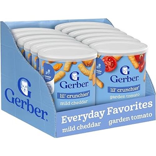 Gerber Lil Crunchies Variety Pack Baby Snack, 1.48 Oz, 12 Pack