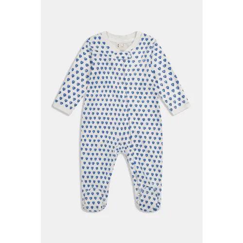 Infant Hearts Zipper Footie, 3-6M