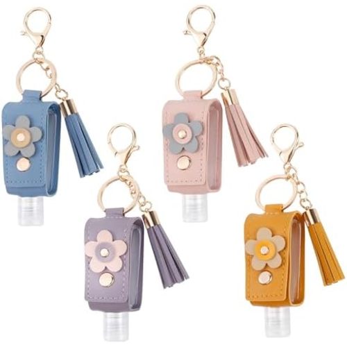 4 PCS Hand Sanitizer Keychain 30ml Refillable Portable Hand Sanitizer