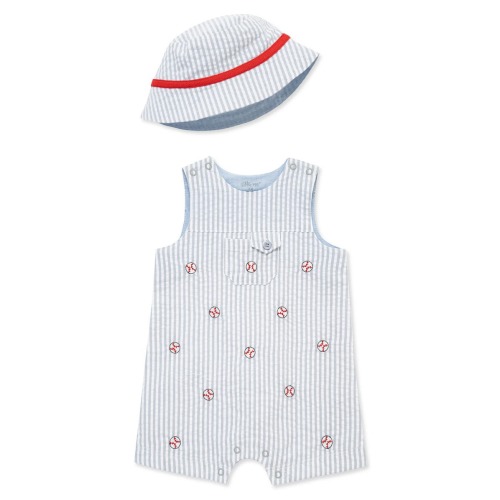 Baseball Sleeveless Romper & Hat, 12M