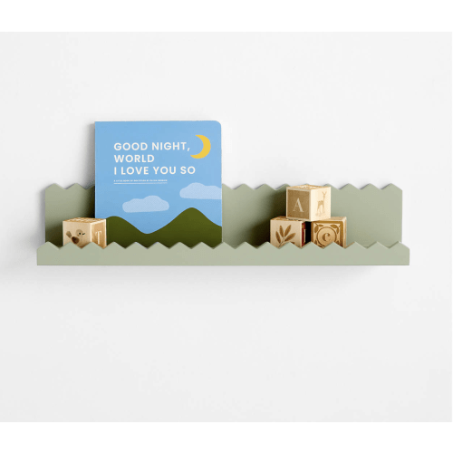 Sunny Zig Zag Sage Green Book Ledge Shelf