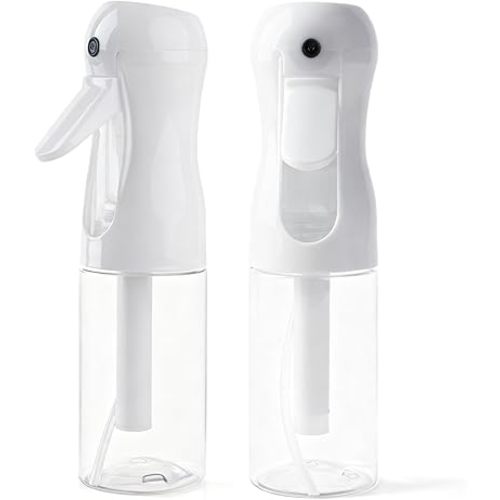 2Pcs Continuous Spray Bottle For Hair,Ultra Fine Refillable Water Mister for Hair Styling, Plants, Cleaning, Salon, Misting & Skin Care（200ml/6.8oz Clear） (200ML 2PACK)