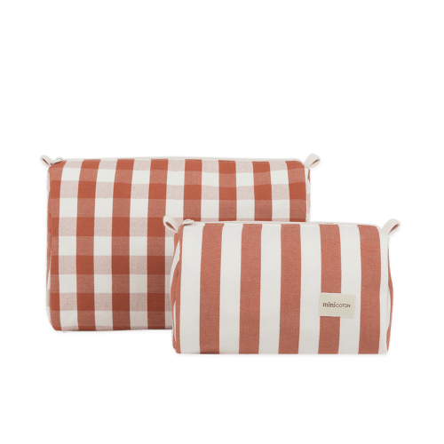 Set Toiletry Bag - Red + Off White · Minicoton