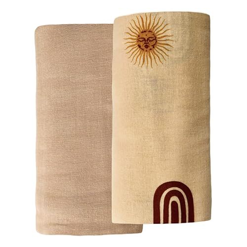 Leyl&Ari Muslin Swaddle Baby Blanket | 100% Organic Cotton Receiving Wrap (Sun & Arch Set)