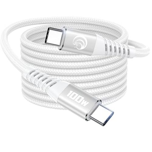 Aioneus 100W USB C to USB C Cable 3M, PD Fast Charging Nylon Braided Type C Charger Cable Long USB C Cable for iPhone 17/16/15 Pro Max, Galaxy S25 S24, MacBook Pro, iPad Pro, Pixel, MateBook, Switch