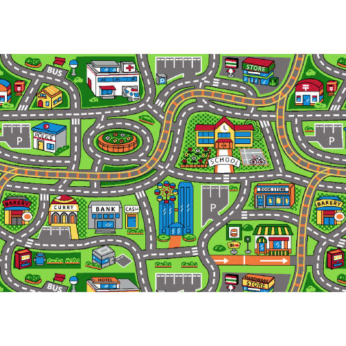 Large Suburb Kids Car Rug | Road Rug | Car Track Rug | Kids Rugs – Rugs4Less Australia Pty Ltd
