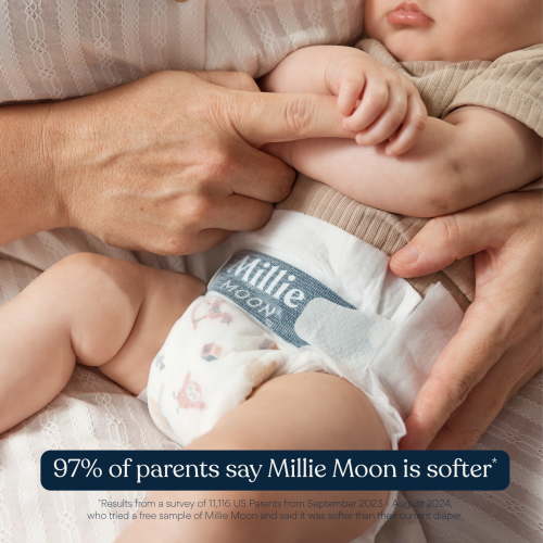 Millie Moon Luxury Diapers, Size Newborn, 88 Count
