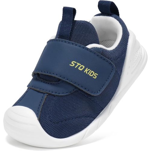 Baby Shoes Wide Toe Box Infant Boy Girl First Walker Shoe Toddler Crib Barefoot Sneakers Non-Slip Sole Soft Breathable Mesh Lightweight Walking Indoor Newborn Chubby Babies 6 9 12 18 24 Months