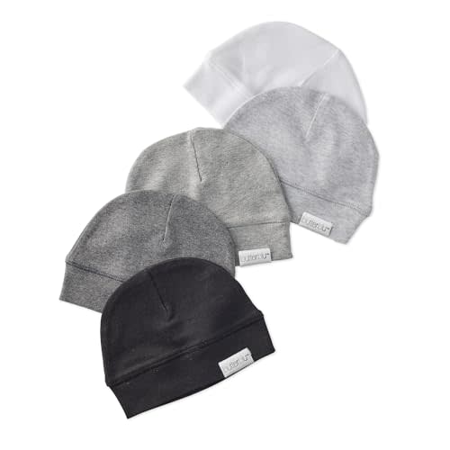 Charlie 5-Pack Baby Hats 100% Organic Cotton Baby Beanies for Newborn, Infant, and Baby Girls, Boys, Unisex