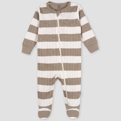 Gerber Baby Striped Sleep N' Play - Tan 0-3M