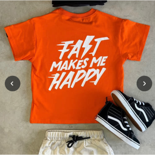 Fast Makes Me Happy T-shirt Orange