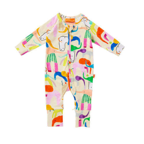 Happy Herd Long Sleeve Romper by Halcyon Nights Size: Newborn