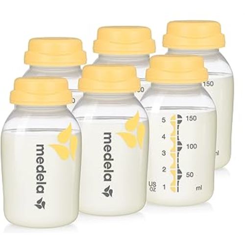 Medela Breast Milk Collection and Storage Bottles, 6 Pack, 5 Ounce Breastmilk Container, Compatible with Medela Breast Pumps and Made Without BPA