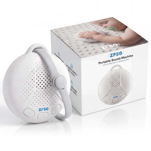 ZPSO White Noise Sound Machine, Portable Sleep Therapy Machine for Baby Adult, Night Light, 16 Soothing Nature Sounds for Home