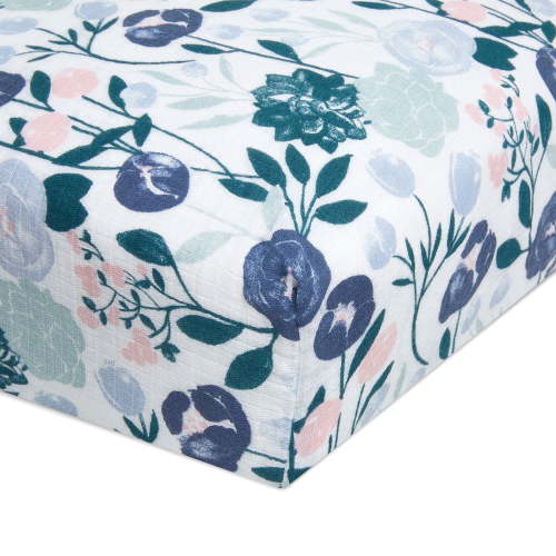 Aden + Anais Essentials Baby Newborn 100% Cotton Muslin Classic Crib Sheet, Flowers Bloom