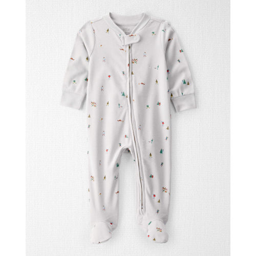 Baby Organic Cotton Sleep & Play Pajamas in Frosted Trail Print - Little Planet | Carter's