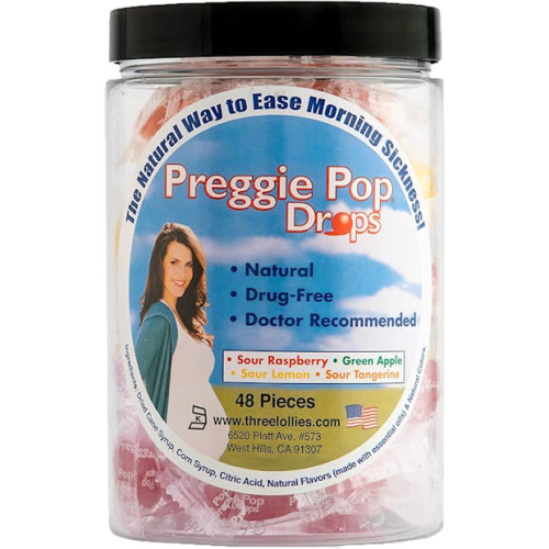 Preggie Pop Drops  Morning Sickness Relief for Pregnant Women, 48 Count