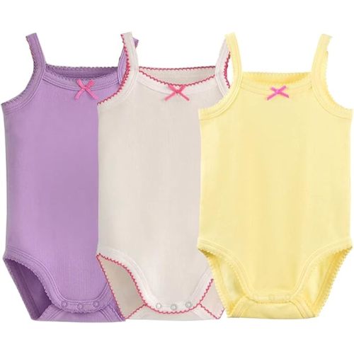 Girls Spaghetti Strap Bodysuit Sleeveless Tank Top Cotton One-Pieces Pack of Summer Baby Clothes Outfit
