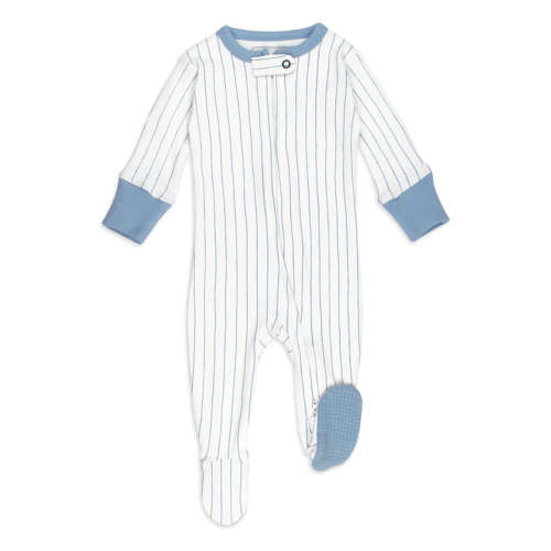 Pool Pinstripe | Zipper Footie – 3-6 months
