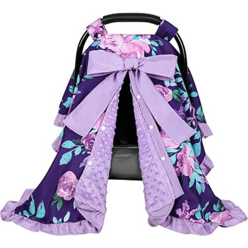 Ruffle Car Seat Cover Baby Girl 360° Protect Infant Car Seat Cover