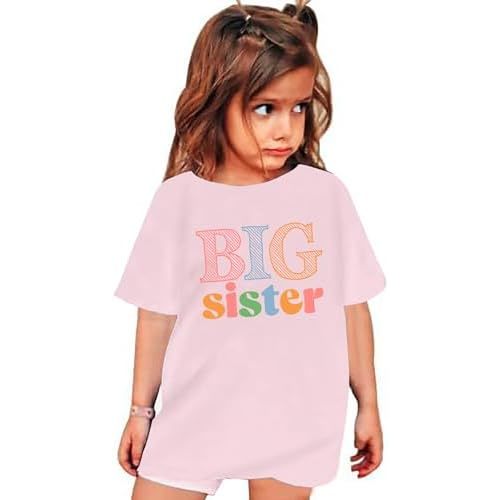 Toddler Big Sister Shirts for Girls Big Sister Gifts Baby Announcement Promoted to Big Sister Outfit Tops
